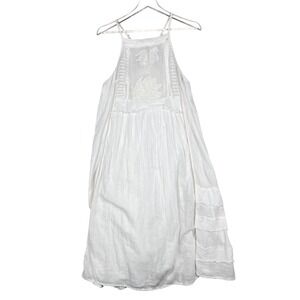 Talisman White Gauze Halter‎ Midi Dress M Beach Travel Cool Europe stye Cuise